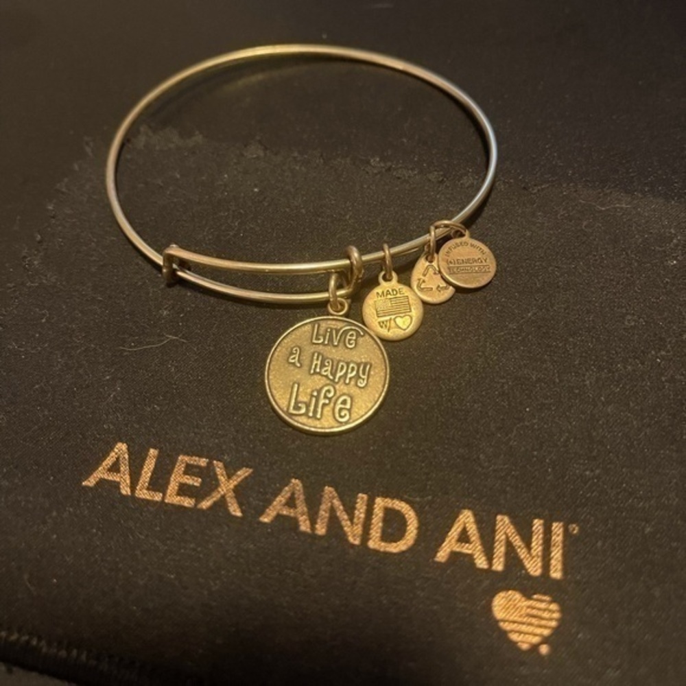 Alex and Ani Live a Happy Life gold bangle 🙂